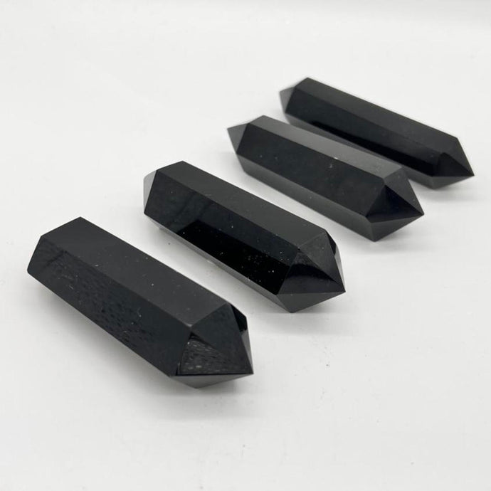 Black Obsidian  double Terminated Point tower