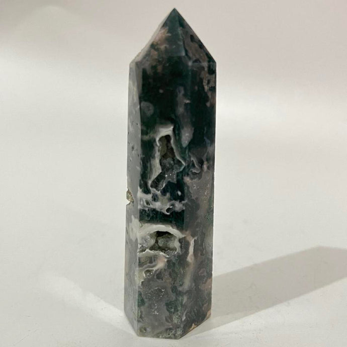 Moss Agate Crystal Tower Point Generator