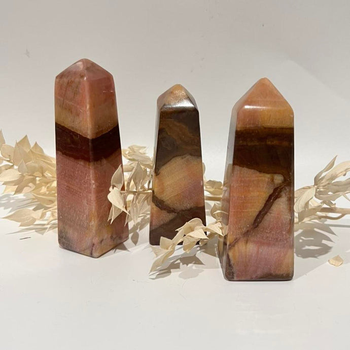 Peach Calcite Crystal Tower Point Generator