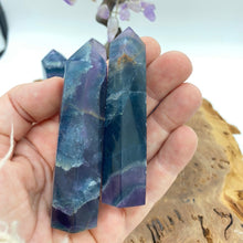 Load image into Gallery viewer, Rainbow Fluorite Crystal Tower Point Generator
