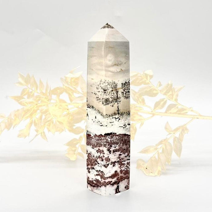 Dendritic Picture Jasper Tower Point Generator stone Crystal