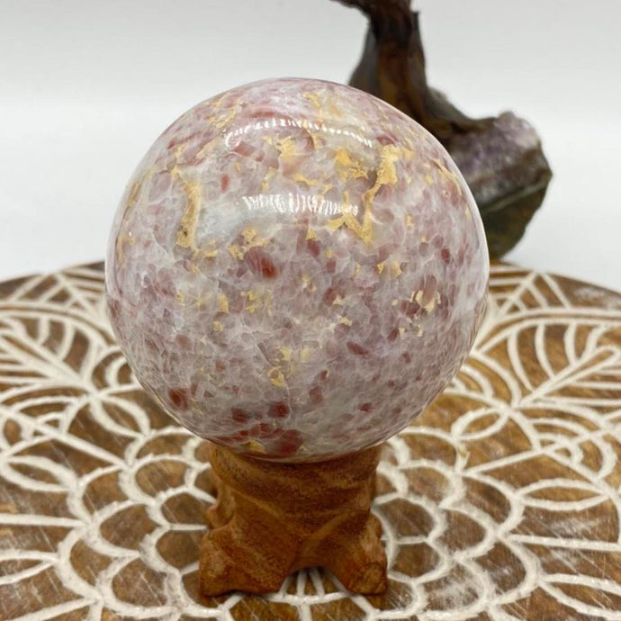 Strawberry Calcite Crystal Sphere Crystal Ball Gift