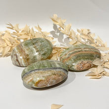 Load image into Gallery viewer, Green Banded Calcite Crystal Palm Stone Metaphysical, Crystals, Healing, Stone
