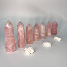 Load image into Gallery viewer, Rose Quartz Crystal Tower Point Generator
