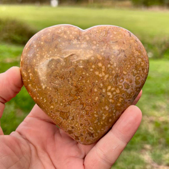 Ocean  Jasper Heart Crystal Gift for Her