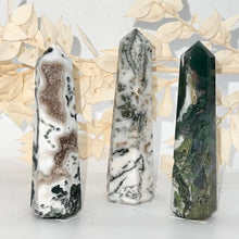 Load image into Gallery viewer, Tree Agate Druzy Crystal Tower Point Generator  Crystal
