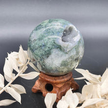 Load image into Gallery viewer, Moss Agate Crystal Sphere Crystal Ball
