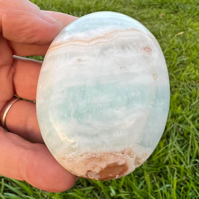 Caribbean Calcite Crystal Palm Stone Blue Crystal