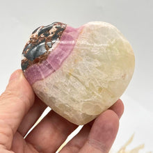 Load image into Gallery viewer, Pink Aragonite Crystal Heart Pink Crystal
