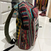 Load image into Gallery viewer, Colourful Himalayan Hemp THC Free cotton padded lined backpack
