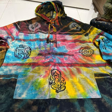 Load image into Gallery viewer, Boho Handmade Extra Large Festival Hippie Boho Tie Dye Tunic Hoodie
