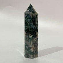 Load image into Gallery viewer, Moss Agate Crystal Tower Point Generator
