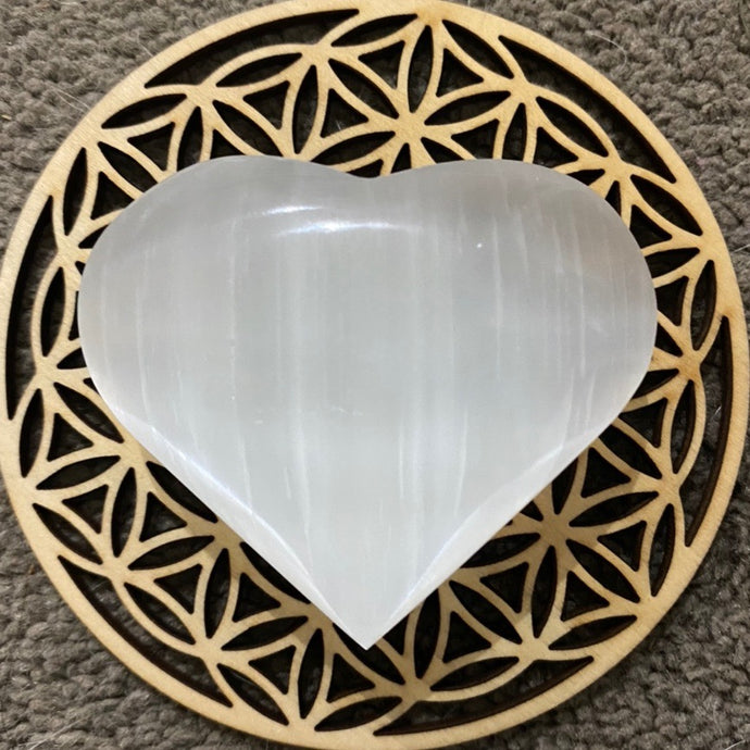 Selenite Heart Crystal Gift for Her