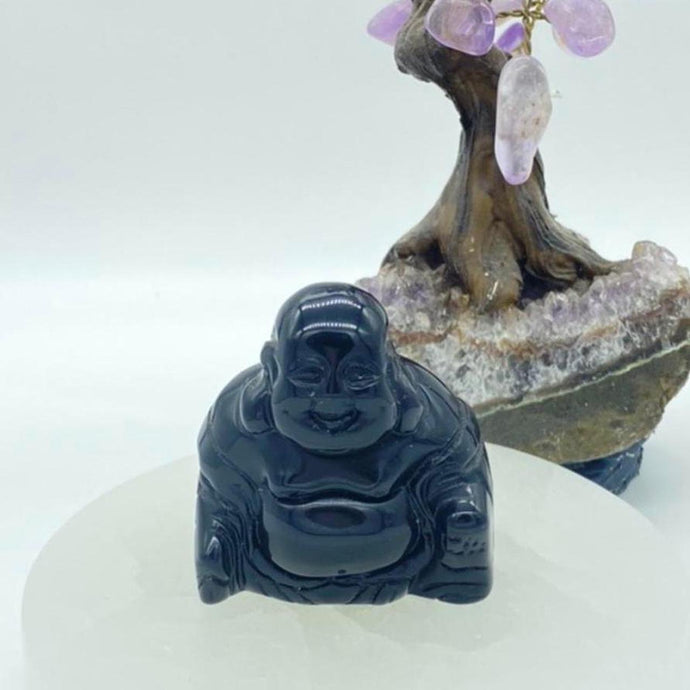 Black Obsidian Buddha Crystal Carving