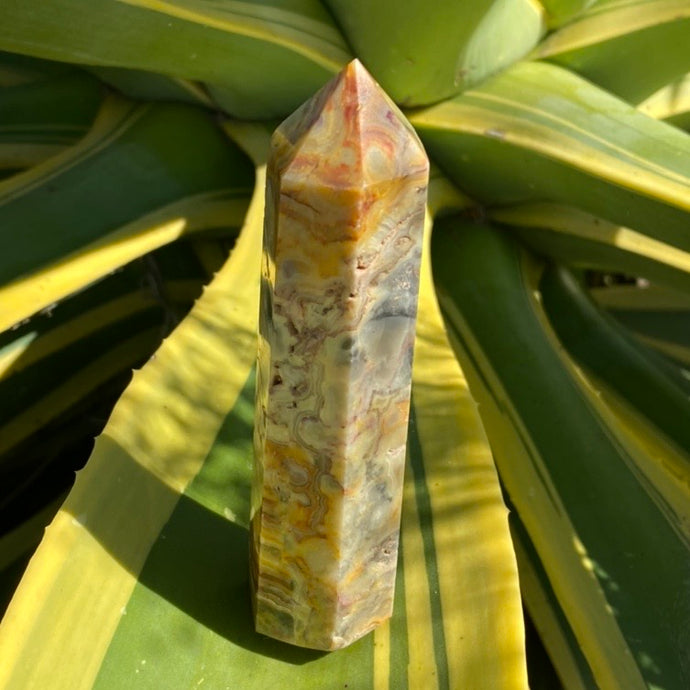 Crazy Lace Agate Tower Crystal
