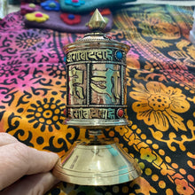 Load image into Gallery viewer, Tibetan prayer wheel made of copper and brass
