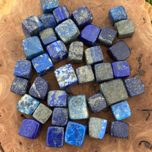 Load image into Gallery viewer, Lapis Lazuli cubed Tumble-stone / tumbled stone
