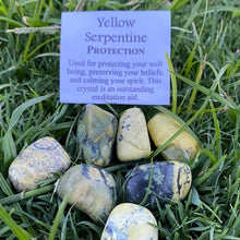 Load image into Gallery viewer, Yellow Serpentine Tumble-stone / tumbled stone
