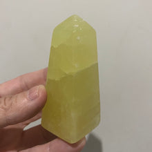 Load image into Gallery viewer, Lemon Calcite Tower Point Obelisk
