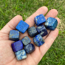 Load image into Gallery viewer, Lapis Lazuli cubed Tumble-stone / tumbled stone
