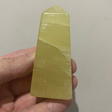 Load image into Gallery viewer, Lemon Calcite Tower Point Obelisk
