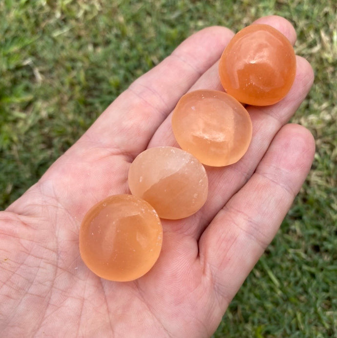 Peach Selenite Tumble-stone / Tumbled stone