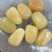 Load image into Gallery viewer, Yellow Calcite Tumble-stone / Tumbled stone Crystal
