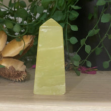 Load image into Gallery viewer, Lemon Calcite Tower Point Obelisk
