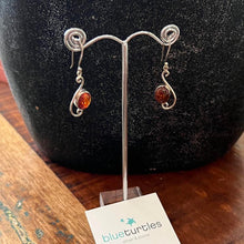 Load image into Gallery viewer, Gemstone Amber 925 Sterling Silver Earrings  Designed by Blue Turtles Silver and Stone Jewellery
