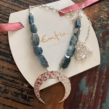 Load image into Gallery viewer, New Moon Australian Kyanite 925 Sterling Silver Necklace  Designed by Entia Jewellery
